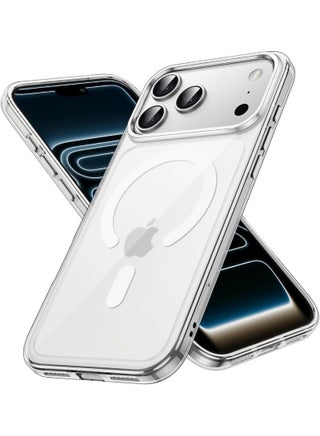 تتضمن مجموعة الحماية 1+1 لهاتف Apple iPhone 17 Pro Max غطاءً مغناطيسيًا [متوافق مع MagnSafe، مضاد للاصفرار] وواقي شاشة عالي الوضوح [شفافية عالية، ملمس ناعم، مقاوم للكسر، زوايا مستديرة]. - view 2